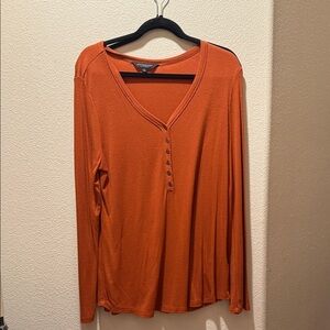Liverpool clothing Lush Orange Long-Sleeve Henley Top